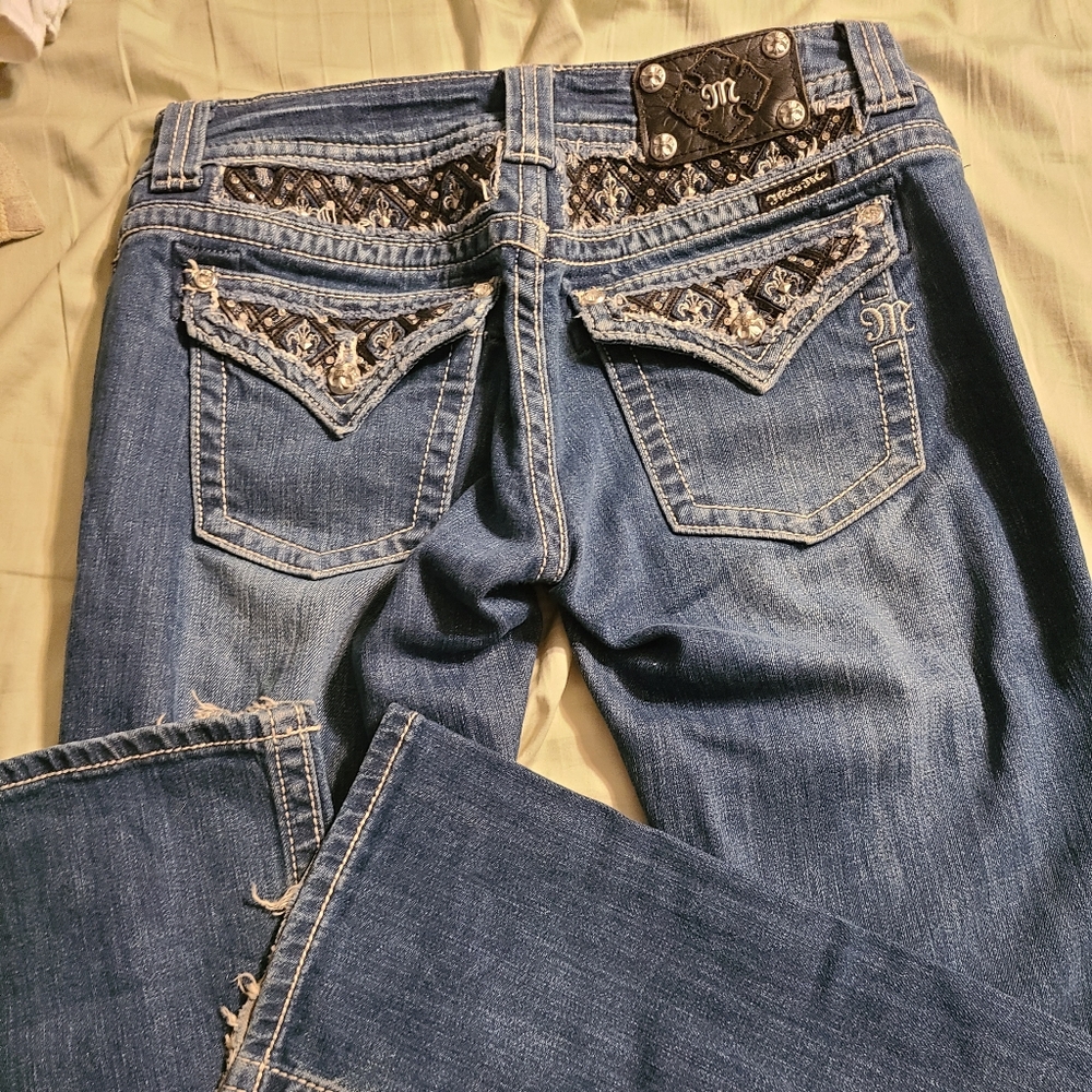 Miss me flap pocket blingy bootcut jeans